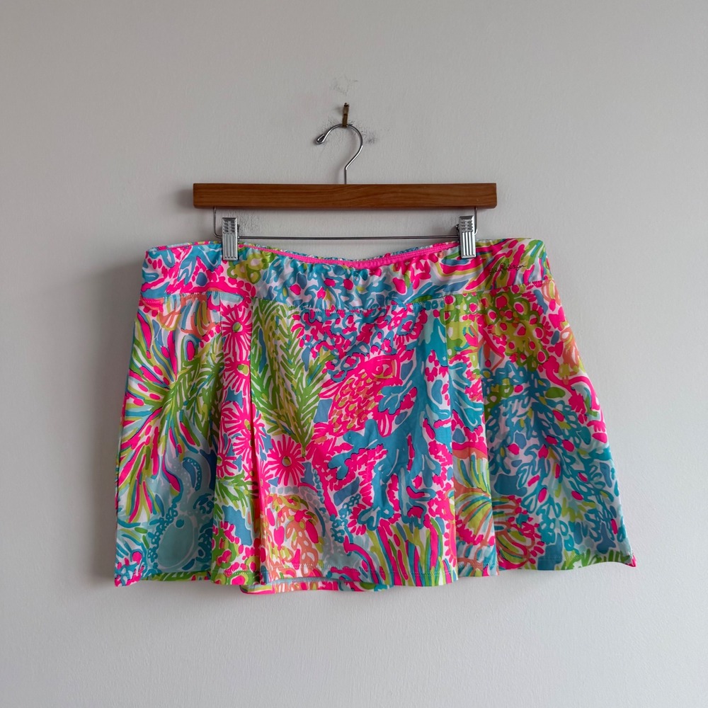 Lilly Pulitzer Print Pleated Athletic Skort Size XL